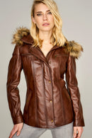 Veronica Women's Leather Jacket | Derimod Veronica Women's Leather Jacket | Derimod