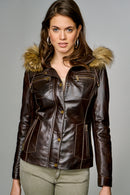 Elena Women's Leather Jacket | Derimod Elena Women's Leather Jacket | Derimod