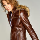 Elena Women's Leather Jacket | Derimod Elena Women's Leather Jacket | Derimod