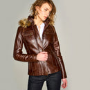 Elena Women's Leather Jacket | Derimod Elena Women's Leather Jacket | Derimod