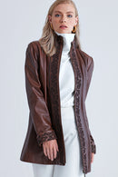 Brunella Women's Leather Jacket | Derimod Brunella Women's Leather Jacket | Derimod
