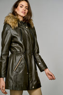 Whitney Women's Leather Jacket | Derimod Whitney Women's Leather Jacket | Derimod