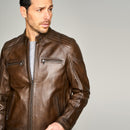 Maxim Men's Leather Jacket | Derimod Maxim Men's Leather Jacket | Derimod