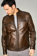 Maxim Men's Leather Jacket | Derimod Maxim Men's Leather Jacket | Derimod