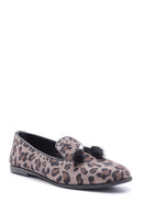 Kadın Deri Leopar Desenli Loafer | Derimod Kadın Deri Leopar Desenli Loafer | Derimod