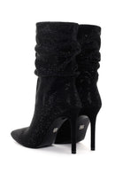 Women's Black Thin Heeled Stone Boots | Derimod Women's Black Thin Heeled Stone Boots | Derimod