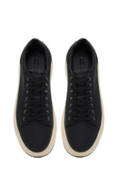 Male Black Lace-Up Thick-Soled Leather Sneaker | Derimod Male Black Lace-Up Thick-Soled Leather Sneaker | Derimod