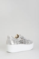 Women's Sneaker with Thick Silver Printed Sole | Derimod Women's Sneaker with Thick Silver Printed Sole | Derimod
