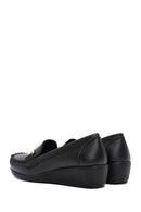 Kadın Siyah Dolgu Topuk Loafer | Derimod Kadın Siyah Dolgu Topuk Loafer | Derimod
