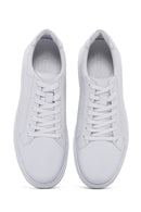 Erkek Beyaz Bağcıklı Deri Sneaker | Derimod Erkek Beyaz Bağcıklı Deri Sneaker | Derimod