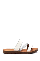 Women's White Stone Slippers | Derimod Women's White Stone Slippers | Derimod