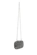 Woman Silver Chain Strap Sequin Mini Box Evening Bag | Derimod Woman Silver Chain Strap Sequin Mini Box Evening Bag | Derimod