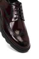 Men's Burgundy Thick Sole Leather Casual Shoes | Derimod Men's Burgundy Thick Sole Leather Casual Shoes | Derimod