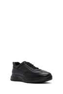 Erkek Siyah Bağcıklı Deri Casual Sneaker | Derimod Erkek Siyah Bağcıklı Deri Casual Sneaker | Derimod