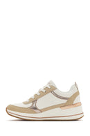Skechers Women's White Billion 2 - Fine Shine Lace-Up Sports Sneaker | Derimod Skechers Women's White Billion 2 - Fine Shine Lace-Up Sports Sneaker | Derimod