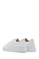 Women's White Lace-Up Leather Sneaker | Derimod Women's White Lace-Up Leather Sneaker | Derimod