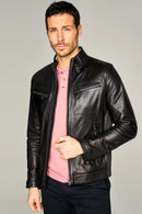 Derek Men's Leather Jacket | Derimod Derek Men's Leather Jacket | Derimod