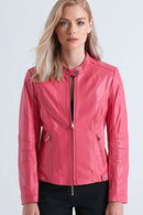 Malibuna Women's Leather Jacket | Derimod Malibuna Women's Leather Jacket | Derimod