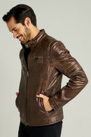 Off Limits Men's Leather Jacket | Derimod Off Limits Men's Leather Jacket | Derimod