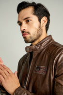 Off Limits Men's Leather Jacket | Derimod Off Limits Men's Leather Jacket | Derimod