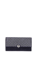 Women's Navy Blue Leather Portfolio | Derimod Women's Navy Blue Leather Portfolio | Derimod