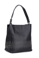 Women's Black Synthetic Leather Shoulder Bag | Derimod Women's Black Synthetic Leather Shoulder Bag | Derimod
