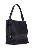 Women's Black Synthetic Leather Shoulder Bag | Derimod Women's Black Synthetic Leather Shoulder Bag | Derimod