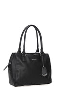 Women's Black Synthetic Leather Shoulder Bag | Derimod Women's Black Synthetic Leather Shoulder Bag | Derimod