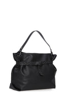 Women's Black Synthetic Leather Shoulder Bag | Derimod Women's Black Synthetic Leather Shoulder Bag | Derimod