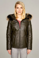Nora Women's Leather Jacket | Derimod Nora Women's Leather Jacket | Derimod