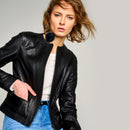 Tanya Women's Leather Jacket | Derimod Tanya Women's Leather Jacket | Derimod