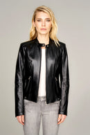 Malibuna Women's Leather Jacket | Derimod Malibuna Women's Leather Jacket | Derimod
