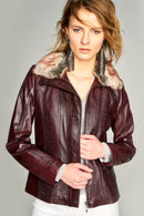 Rachel Women's Leather Jacket | Derimod Rachel Women's Leather Jacket | Derimod