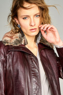 Rachel Women's Leather Jacket | Derimod Rachel Women's Leather Jacket | Derimod