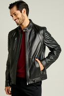 Bono Men's Leather Jacket | Derimod Bono Men's Leather Jacket | Derimod
