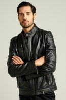 Bono Men's Leather Jacket | Derimod Bono Men's Leather Jacket | Derimod