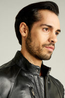 Bono Men's Leather Jacket | Derimod Bono Men's Leather Jacket | Derimod