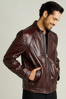 Bono Men's Leather Jacket | Derimod Bono Men's Leather Jacket | Derimod
