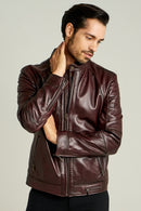 Bono Men's Leather Jacket | Derimod Bono Men's Leather Jacket | Derimod