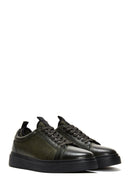 Men's Green Leather Sneaker | Derimod Men's Green Leather Sneaker | Derimod