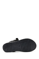 Kadın Siyah Deri Comfort Sandalet | Derimod Kadın Siyah Deri Comfort Sandalet | Derimod