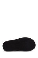 Women's Black Double-Strap Leather Slippers | Derimod Women's Black Double-Strap Leather Slippers | Derimod