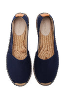 Women's Navy Blue Straw Sole Espadrille | Derimod Women's Navy Blue Straw Sole Espadrille | Derimod