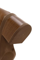 Women's Tan Zippered Thick Heeled Leather Boots | Derimod Women's Tan Zippered Thick Heeled Leather Boots | Derimod