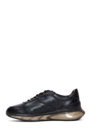 Erkek Siyah Bağcıklı Deri Sneaker | Derimod Erkek Siyah Bağcıklı Deri Sneaker | Derimod