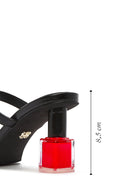 Women's Black Thick Heeled Slippers | Derimod Women's Black Thick Heeled Slippers | Derimod