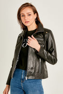 Claris Women's Leather Jacket | Derimod Claris Women's Leather Jacket | Derimod