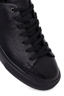Erkek Siyah Bağcıklı Deri Sneaker | Derimod Erkek Siyah Bağcıklı Deri Sneaker | Derimod