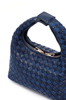 Woman Blue Long-Strap Braided Mini Underarm Bag | Derimod Woman Blue Long-Strap Braided Mini Underarm Bag | Derimod