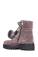 Women's Suede Boots with Pompom | Derimod Women's Suede Boots with Pompom | Derimod